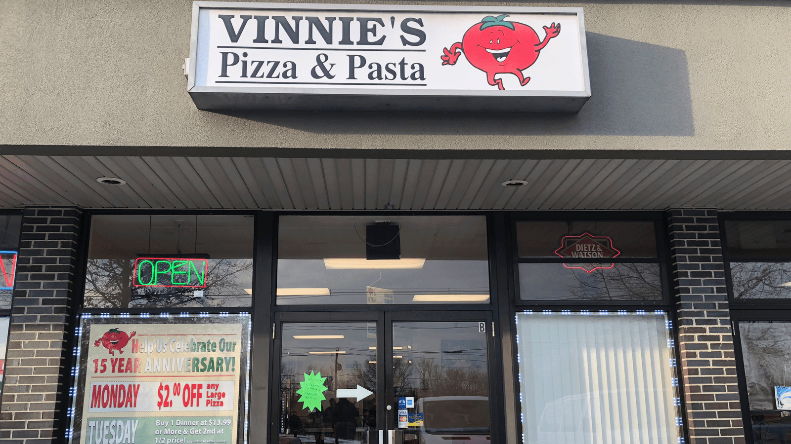 Vinny’s Pizza Menu with Prices