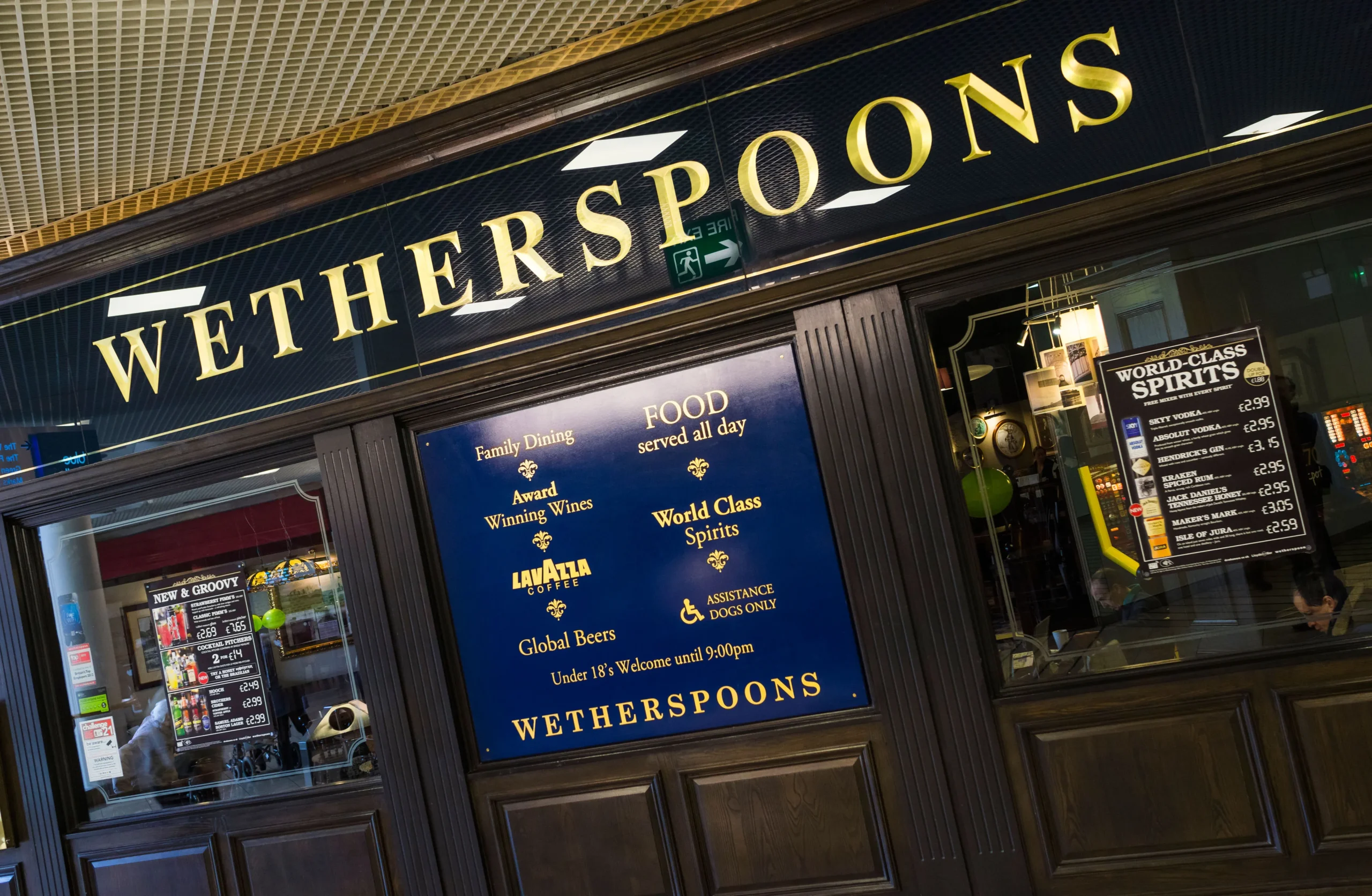 Wetherspoons Menu with Prices